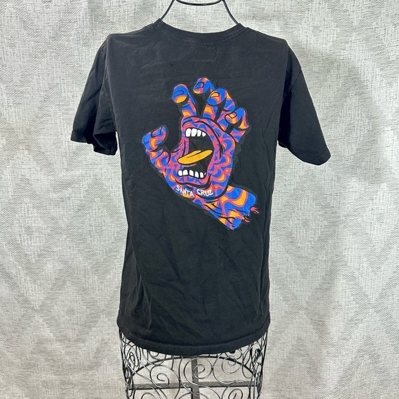 santa cruz wavy screaming black t-shirt size S - Picture 4 of 7
